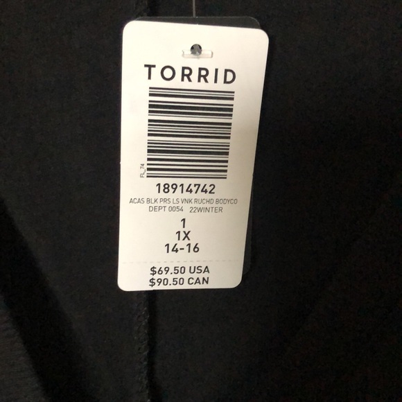 NWT Torrid Dress Mini Jersey Bodycon Dress Black Plus Size 00 and 1X - Picture 8 of 10